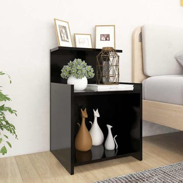 vidaXL Nachtkastje 40x35x60 cm bewerkt hout zwart, Maison & Meubles, Verzenden