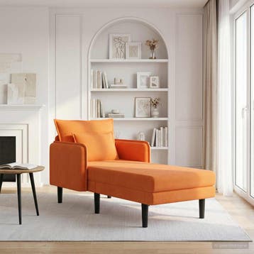 vidaXL Oversized chaise longue Oranje Katoenen stof, Verzenden, Nieuw