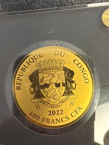Congo. 100 Francs Fascination Gold - African Springbok. ,