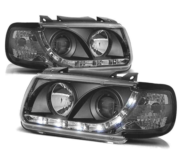 FEUX VOLKSWAGEN VW POLO 6N 94-99 FEUX DE JOUR NOIRS, Autos : Pièces & Accessoires, Éclairage, Envoi