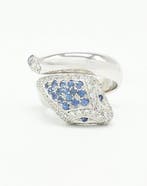 Leo Pizzo - Bague - 18 carats Or blanc Saphir - Diamant, Nieuw