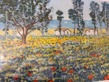 Michele Cascella (1892-1989) - Case nella costa adriatica, Antiek en Kunst