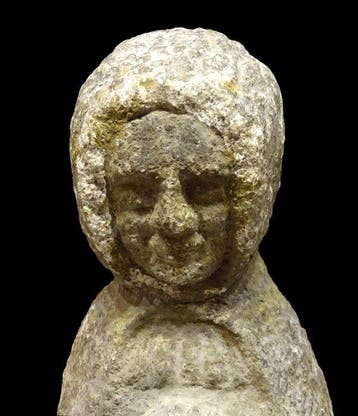 Middeleeuws Steen Zeer zeldzame romaanse sculptuur in arkose