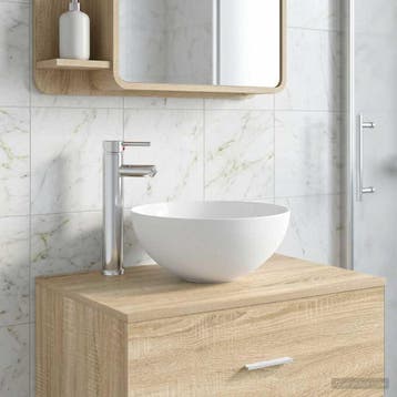 vidaXL Badkamer wastafel met kraan en afvoer Chroom, Maison & Meubles, Verzenden