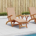 vidaXL Ligstoel die kan leunen en vouwen 2 pcs Taupe, Tuin en Terras, Verzenden, Nieuw
