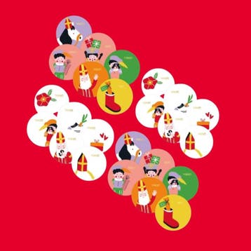 24 Sinterklaas sticker naam - sint - sinterklaascadeau -..., Verzenden, Nieuw, Sticker