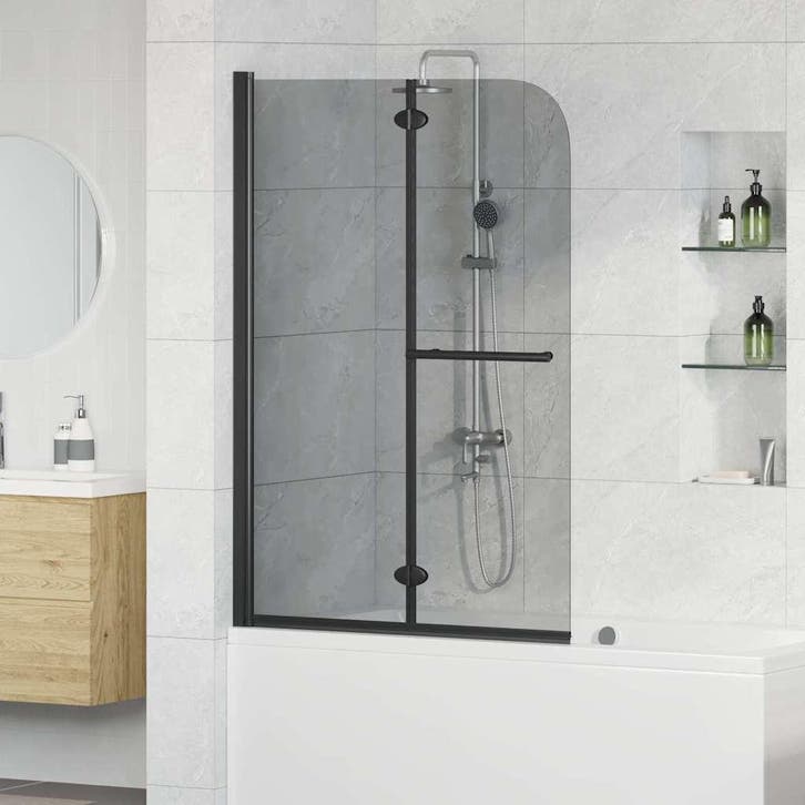 vidaXL Douche Omheining Zwart 120 x 140 cm ESG Glas en, Doe-het-zelf en Bouw, Sanitair, Nieuw, Verzenden