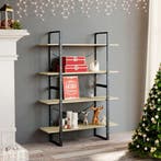 vidaXL Boekenkast 4 schappen 100x30x140 cm bewerkt hout, Verzenden, Nieuw