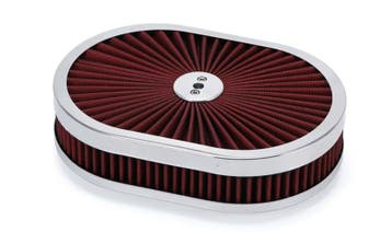 12 inch oval luchtfilter Rood/chroom, Auto-onderdelen, Ophalen of Verzenden, Nieuw
