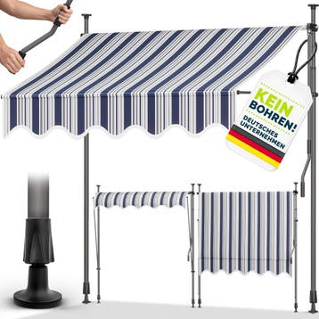Klemluifel - Balkon luifel - Verticale luifel - 150 cm - Gri, Verzenden