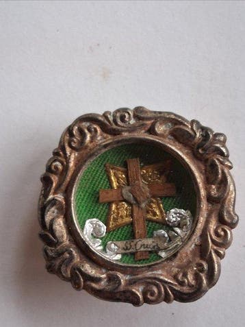 Reliekhouder - Legering, Hout, Textiel, Papier, Glas - 20e