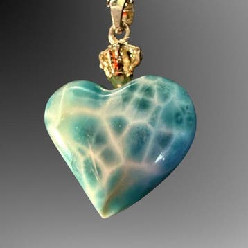 Prachtige hanger van larimar – zilver 925 Hanger - Hoogte: