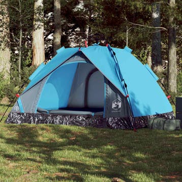 vidaXL Koepeltent 3-persoons snelontgrendeling blauw, Verzenden