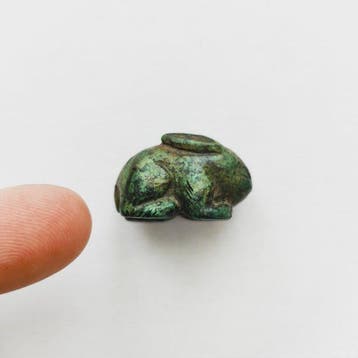 Oud-Chinees turkoois XS Rabbit Bead Talisman - 16 mm