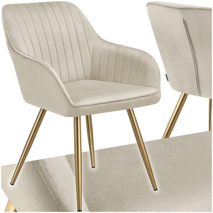 Eetkamerstoel Marilyn, fluweeloptiek, doorgestikt, Huis en Inrichting, Stoelen, Verzenden