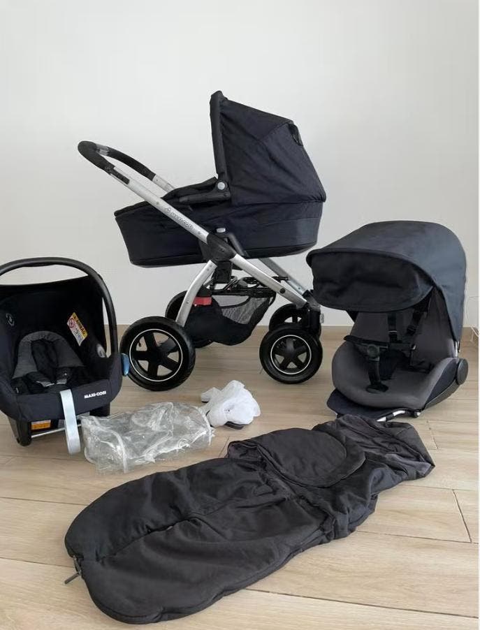 Maxi -Cosi Mura 4 Nomad Black kinderwagen -3 in-1 Set, Kinderen en Baby's, Kinderwagens en Combinaties, Duowagen, Met autostoeltje