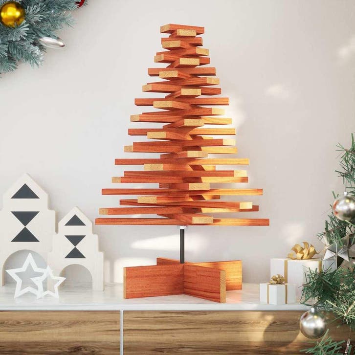 vidaXL Kerstdecoratie kerstboom 80 cm massief grenenhout, Diversen, Kerst, Nieuw, Verzenden