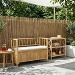 vidaXL Tuinkast Bank 110 x 47 x 80 cm Bamboe Naturel, Verzenden, Nieuw