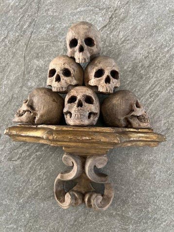 Statue, Momento Mori - 30 cm - Bois, Antiquités & Art