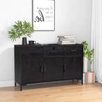 vidaXL Dressoir 110x35x70 cm massief grenenhout zwart, Huis en Inrichting, Kasten | Dressoirs, Verzenden, Nieuw
