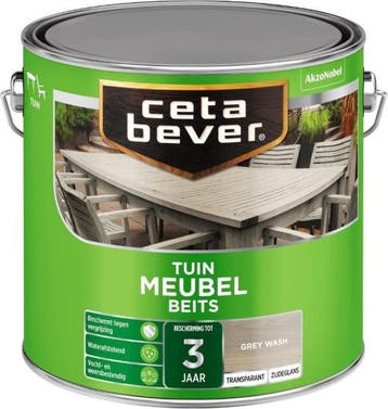CetaBever Tuinmeubel Beits Greywash 5L, Verzenden