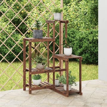 vidaXL Plantenstandaard 62,5x61,5x101,5 cm massief vurenhout, Verzenden