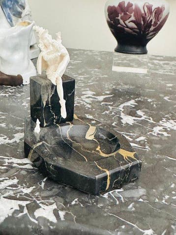 Figurine - Joueur de flûte aux souris - Art Déco - Marbre