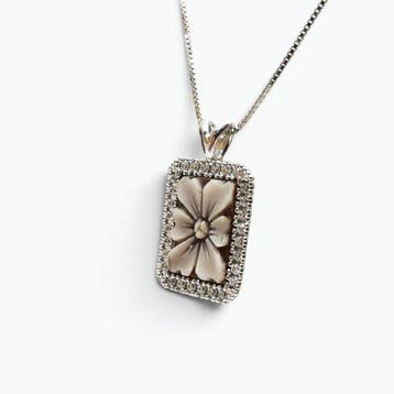 Argent 925 - Collier avec pendentif - Camée gravé à la main