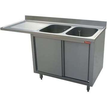 Spoeltafel | RVS | 2 Spoelbakken (Rechts) + Afdruipvlak |, Verzenden