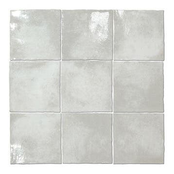 Wandtegel Agostino Brume Handvorm Lichtgrijs Glans 13x13, Nieuw, Minder dan 20 cm, 10 m² of meer, Wandtegels