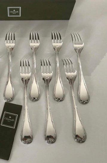 Christofle - Vork - 6-delig set dinervorken, model Ruban -