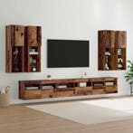 vidaXL Tv Wandkast Set Wandgemonteerd 7 pcs Oud Hout Bewerkt, Huis en Inrichting, Verzenden, Nieuw