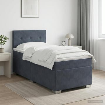 vidaXL Boxspringbed met matras Donkergrijs 90 x 190 cm, Verzenden