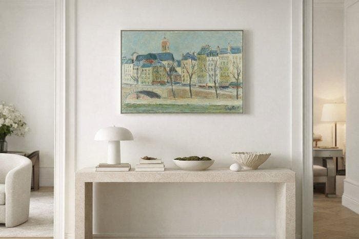 Lyne Seybel (1919-2009) - Paris, le pont Louis Philippe, Antiquités & Art, Art | Peinture | Classique