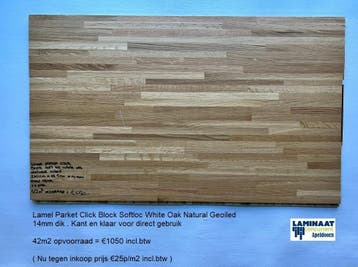 GOEDKOOP LAMEL PARKET VLOEREN 45 X Kleur 14mm v.a €21,95m2, Huis en Inrichting, Parket, Crème, 75 m² of meer, Nieuw