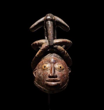 Prachtige Yoruba-helm - gelede - Nigeria (Zonder