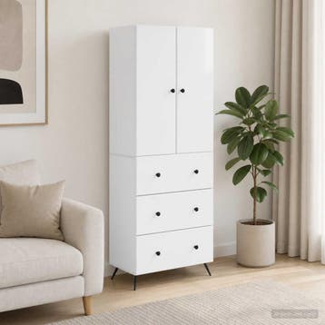 vidaXL Kast Set 2 st 66 x 34,5 x 90 cm Bewerkt hout, Verzenden, Nieuw