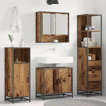 vidaXL Badkamermeubel Set 3 st Oud Hout 35 x 37,5 x 166 cm, Verzenden, Nieuw