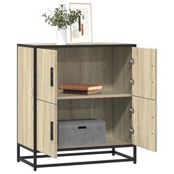 vidaXL Dressoir 68x35x76 cm bewerkt hout sonoma eikenkleurig, Verzenden