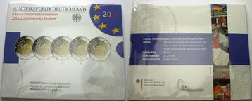 5 x 2 Euro 2015 A,d,f,g,j Duitsland 25 Jahre duitse Einheit, Verzenden