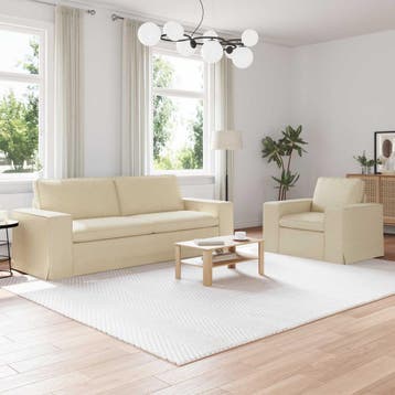 vidaXL bank / zetelstel 2 st Crème Stof, Huis en Inrichting, Zetels | Zetels, Verzenden, Nieuw