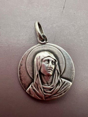 Zilver - Hanger - Ecce Homo - Onze-Lieve-Vrouw van Smarten, Antiek en Kunst, Antiek | Boeken en Manuscripten