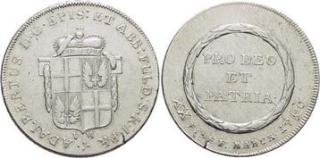 1/2 Kontributionstaler, daalder 1796 Vh Fulda-bistum Adal..., Verzenden, België