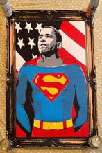 Mr Brainwash (1966) - Obama Superman, gold (2009), Antiek en Kunst, Kunst | Designobjecten