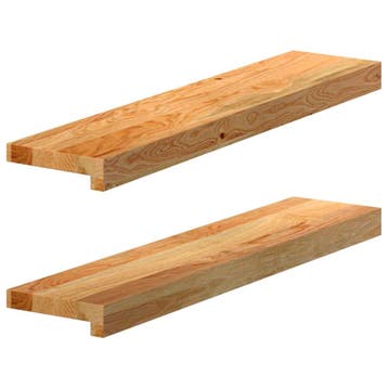 vidaXL Vensterbanken 2 st 70x15x2 cm massief eikenhout, Verzenden