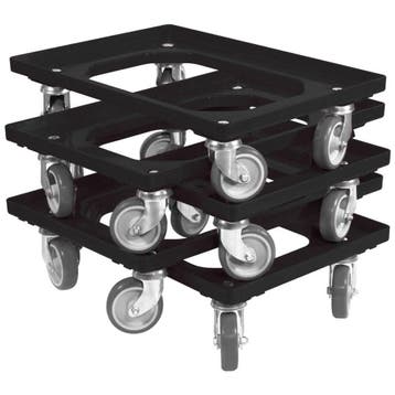 Dolly 60x40x15 zwart met 4 rubberen zwenkwielen nieuw Set, Ophalen of Verzenden