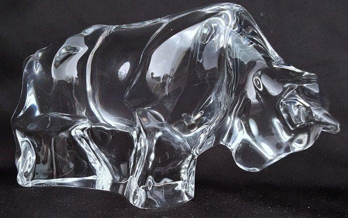 Baccarat - Figure - Grand Taureau brave - Cristal, Antiquités & Art, Antiquités | Verre & Cristal