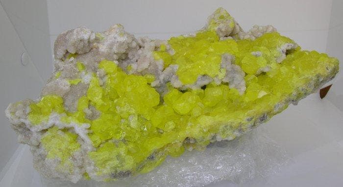 zwavel Kristal op matrix - Hoogte: 27 cm - Breedte: 18 cm- 4, Collections, Minéraux & Fossiles