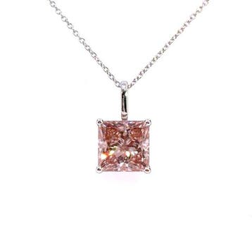 Collier - 14 carats Or blanc - 3.22ct. tw. Rose Diamant