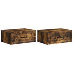 vidaXL Muurbevestigde Nachttafel 2 pcs Gerookt eiken 49 x, Verzenden